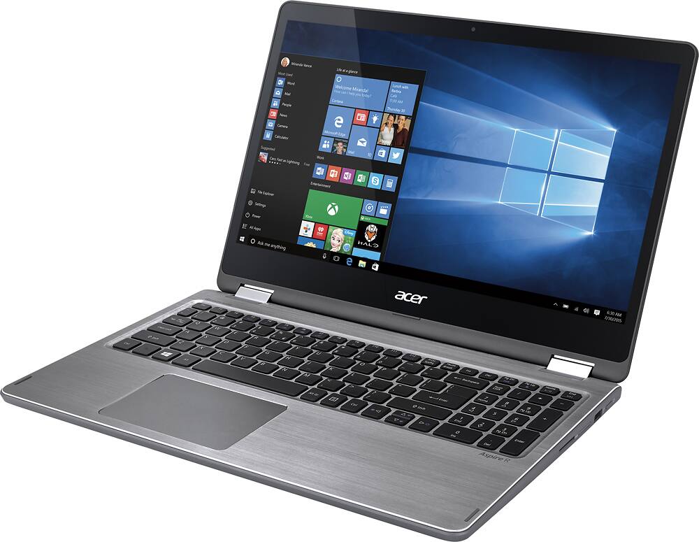 Left. Acer - Aspire R 15 2-in-1 15.6" Touch-Screen Laptop - Intel Core i5 - 8GB Memory - 1TB Hard Drive - Steel gray.