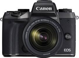 Canon - EOS M5 Mirrorless Camera with EF-M 18-150mm Telephoto Zoom Lens - Black - Front_Zoom