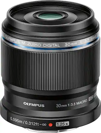 Front. Olympus - M.Zuiko Digital ED 30mm f/3.5 Macro Lens for OM-D and PEN Cameras - Black.