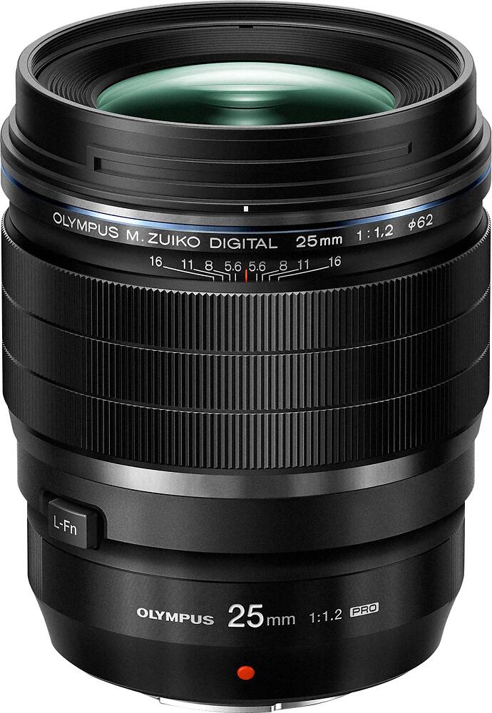 Front. Olympus - M.Zuiko Digital ED 25mm f1.2 PRO Lens - Black.