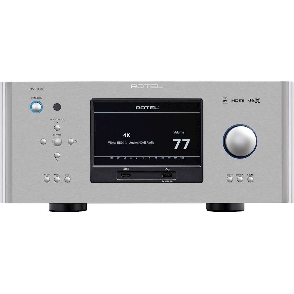 Rotel 700W 4K Ultra HD A/V Home Theater Receiver Silver RAP-1580 SILVER - Best Buy