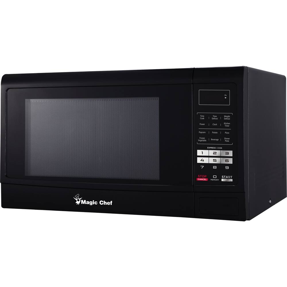 Front. Magic Chef - 1.6 Cu. Ft. Full-Size Microwave - Black.