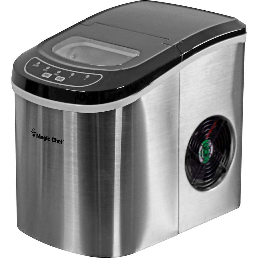 Angle. Magic Chef - 27-Lb. Portable Ice Maker - Silver.