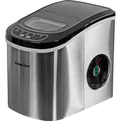 Angle. Magic Chef - 27-Lb. Portable Ice Maker - Silver.