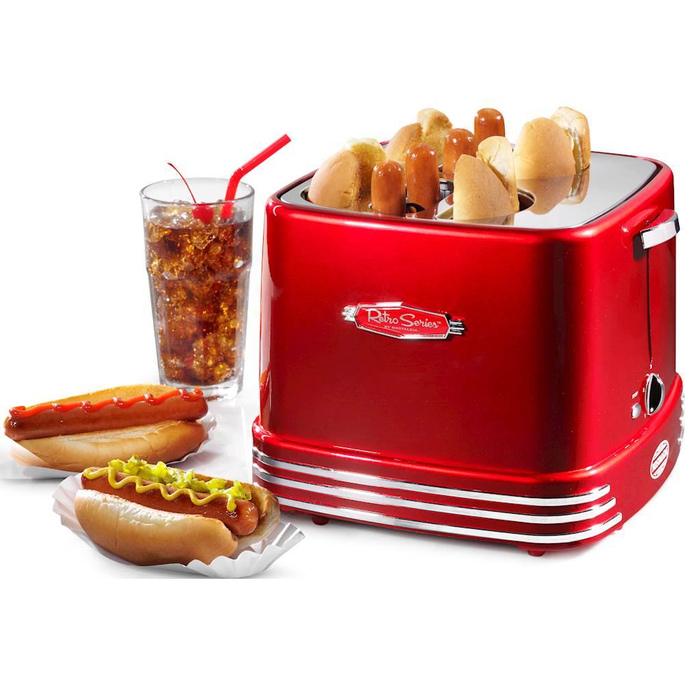 Alt View 1. Nostalgia - Retro Series 4-Slot Hot Dog Toaster - Retro Red.