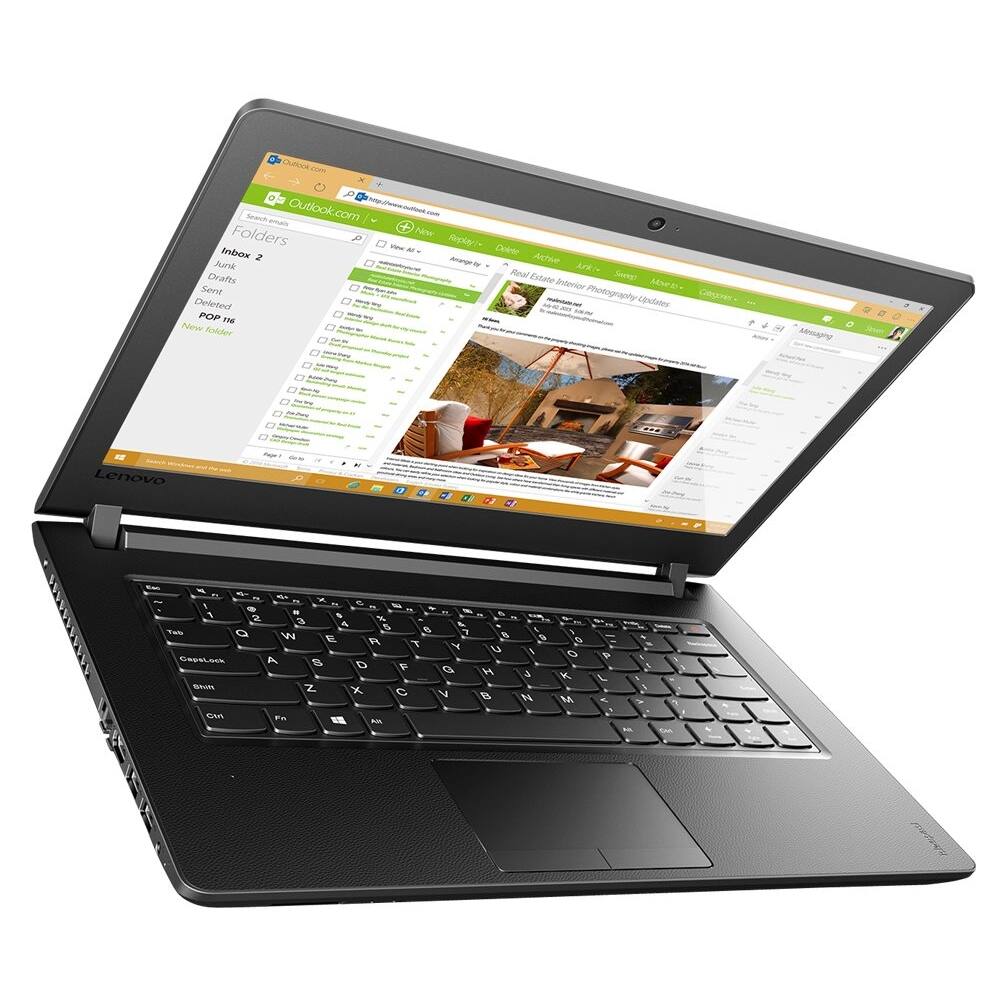 Angle. Lenovo - 110-17IKB 17.3" Laptop - Intel Core i3 - 4GB Memory - 500GB Hard Drive - Black.