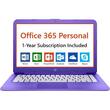 HP - Stream 14" Laptop - Intel Celeron - 4GB Memory - 32GB eMMC Flash Memory - Purple violet, Textured linear grooves design - Larger Front