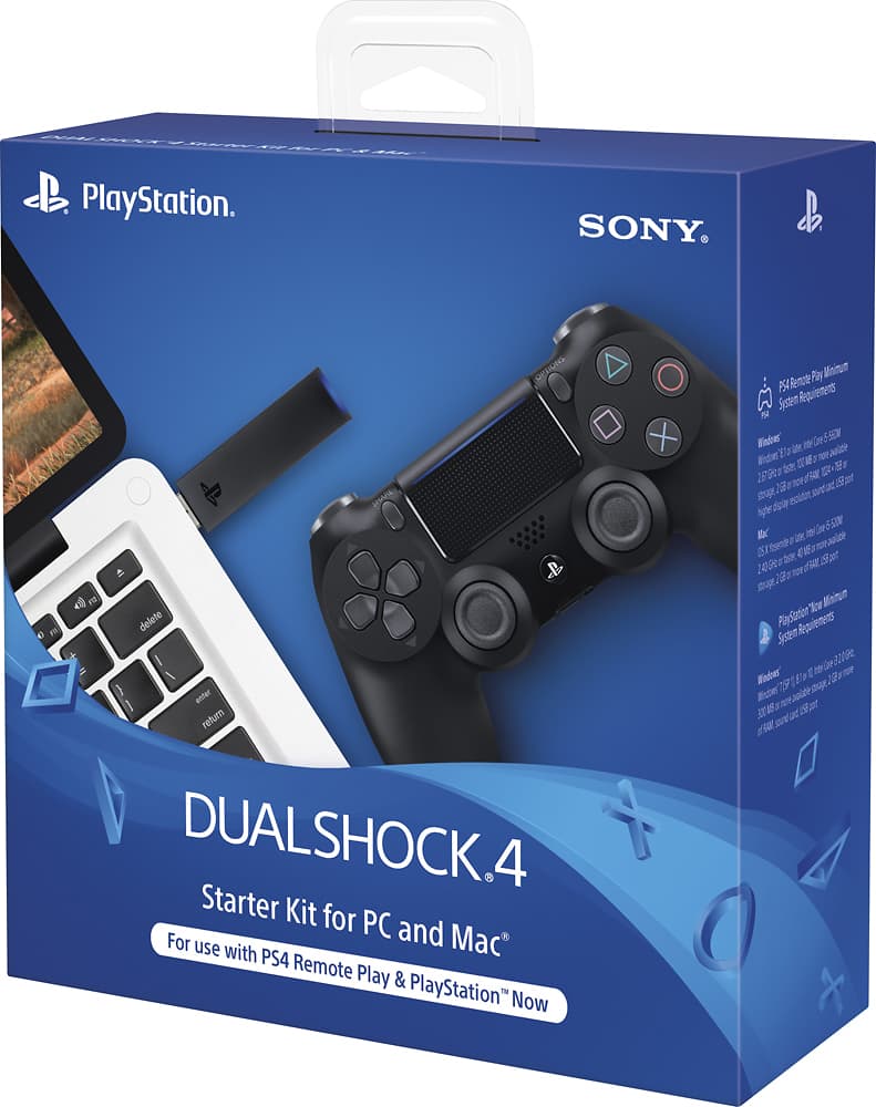 Left. Sony - DualShock 4 Wireless Controller Starter Kit for PlayStation 4 - Black.