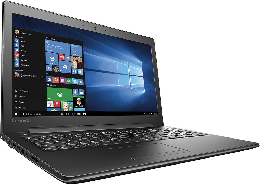 Angle. Lenovo - 310-15IKB 15.6" Laptop - Intel Core i7 - 8GB Memory - 1TB Hard Drive - Black texture.