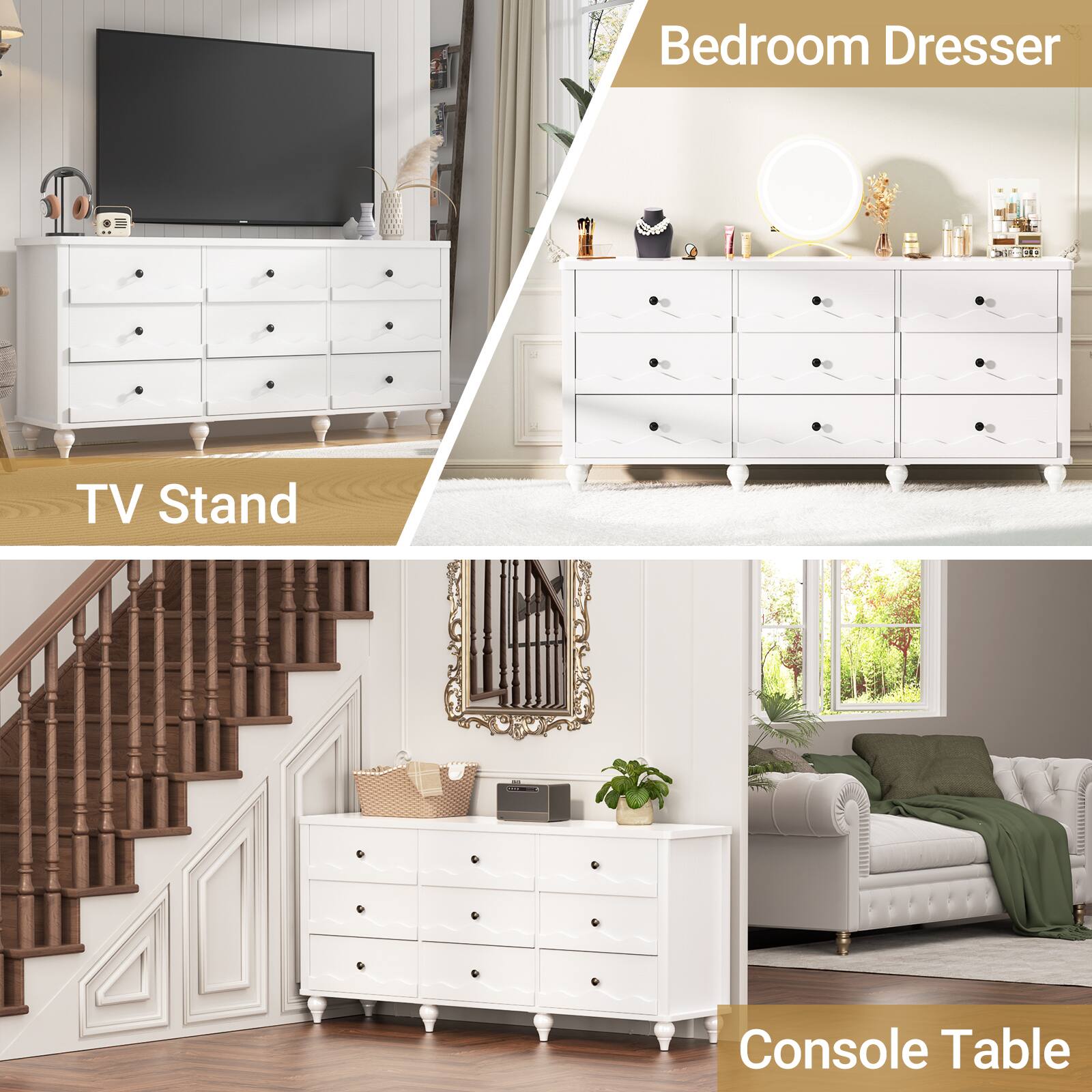 Bedroom Dresser TV Stand : Console Table
