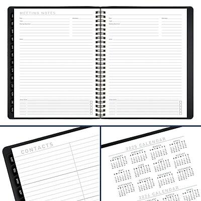 Sure, here is the corrected and grouped text:

**Meeting Notes**
- [Blank template for meeting notes]

**Contacts**
- [Blank template for contacts]

**2025 Calendar**
- [Calendar for 2025]

**2026 Calendar**
- [Calendar for 2026]