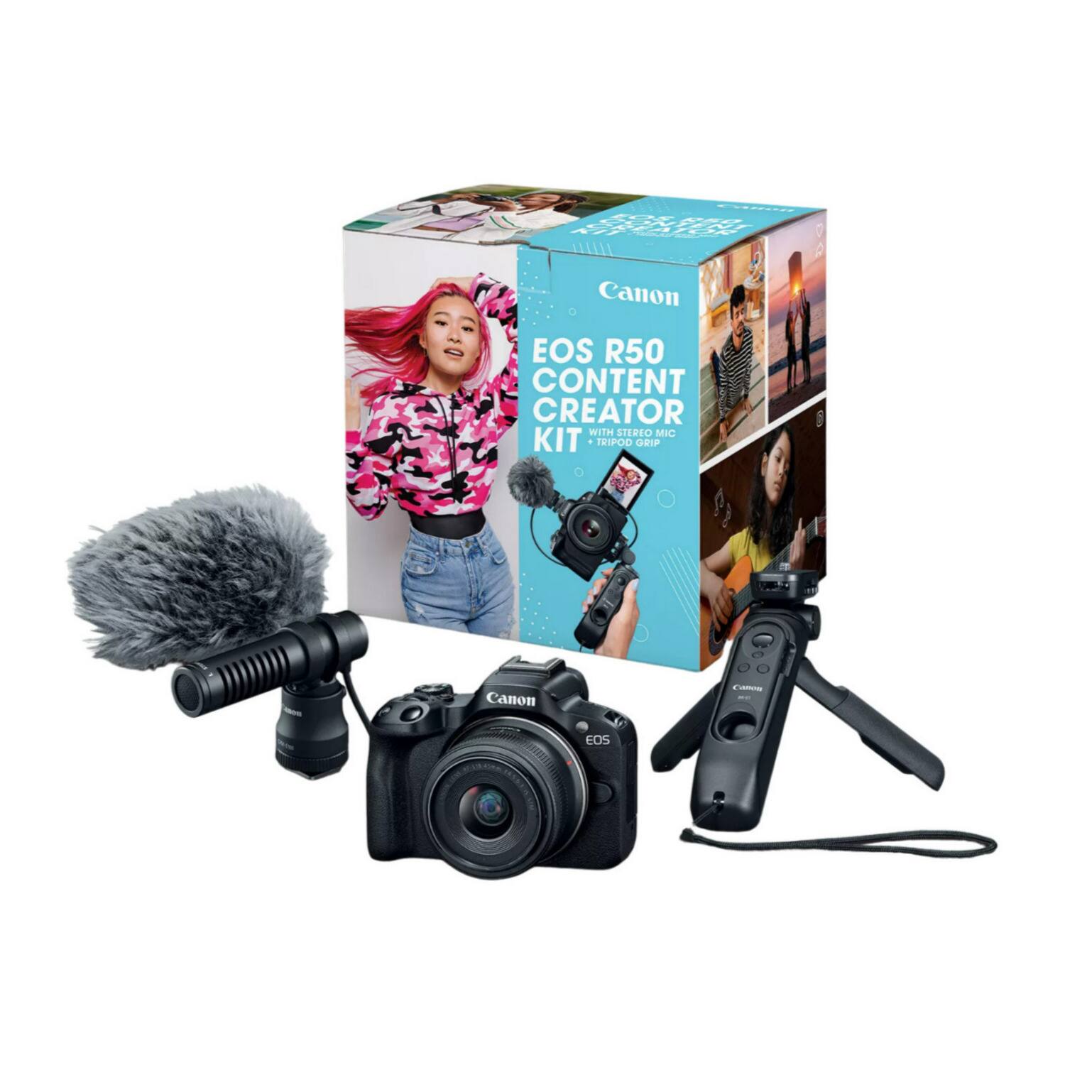 Canon EOS R50 CONTENT CREATOR WITH STEREO MIC KIT TRIPOD