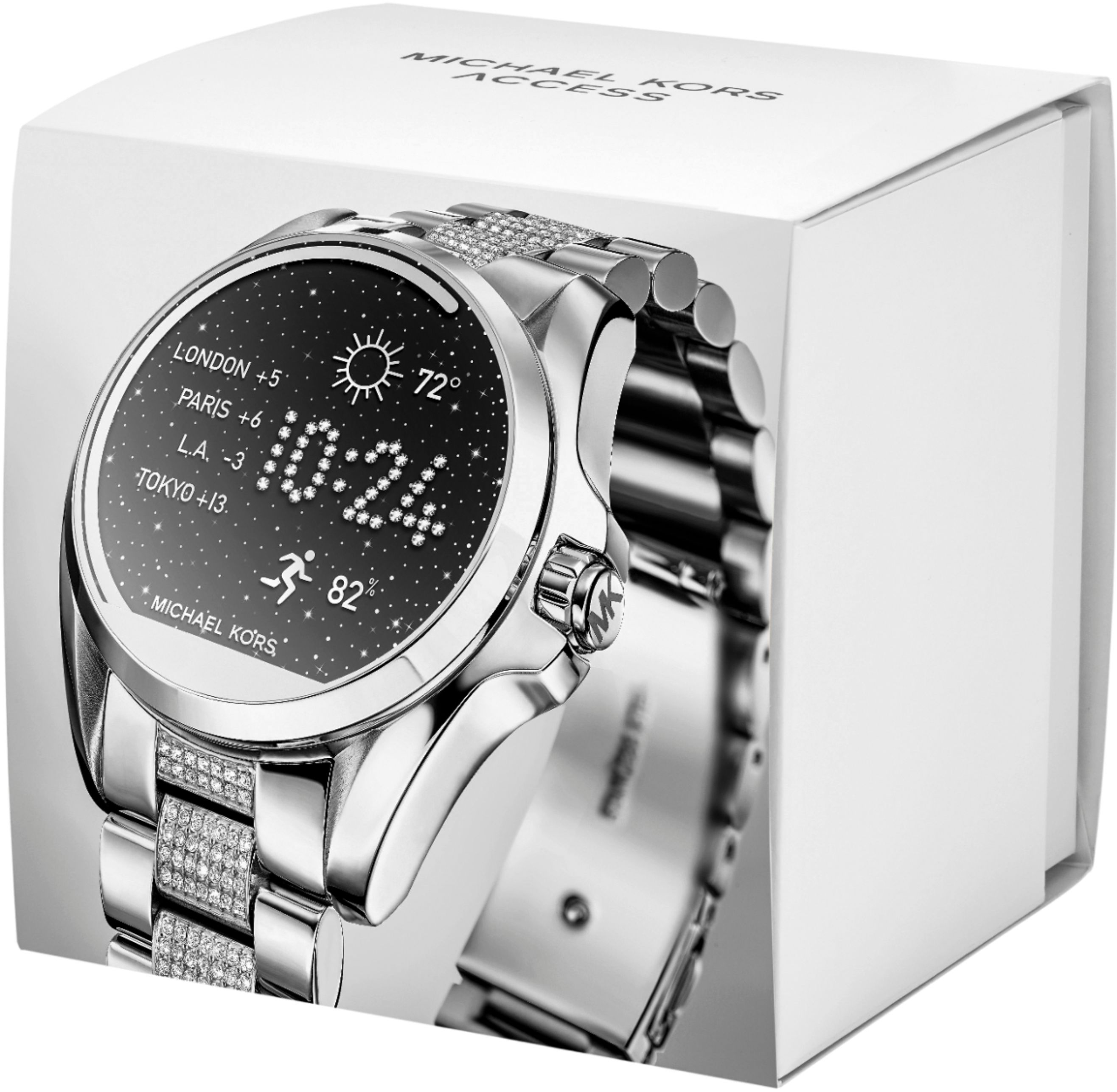 michael kors silver bradshaw smartwatch