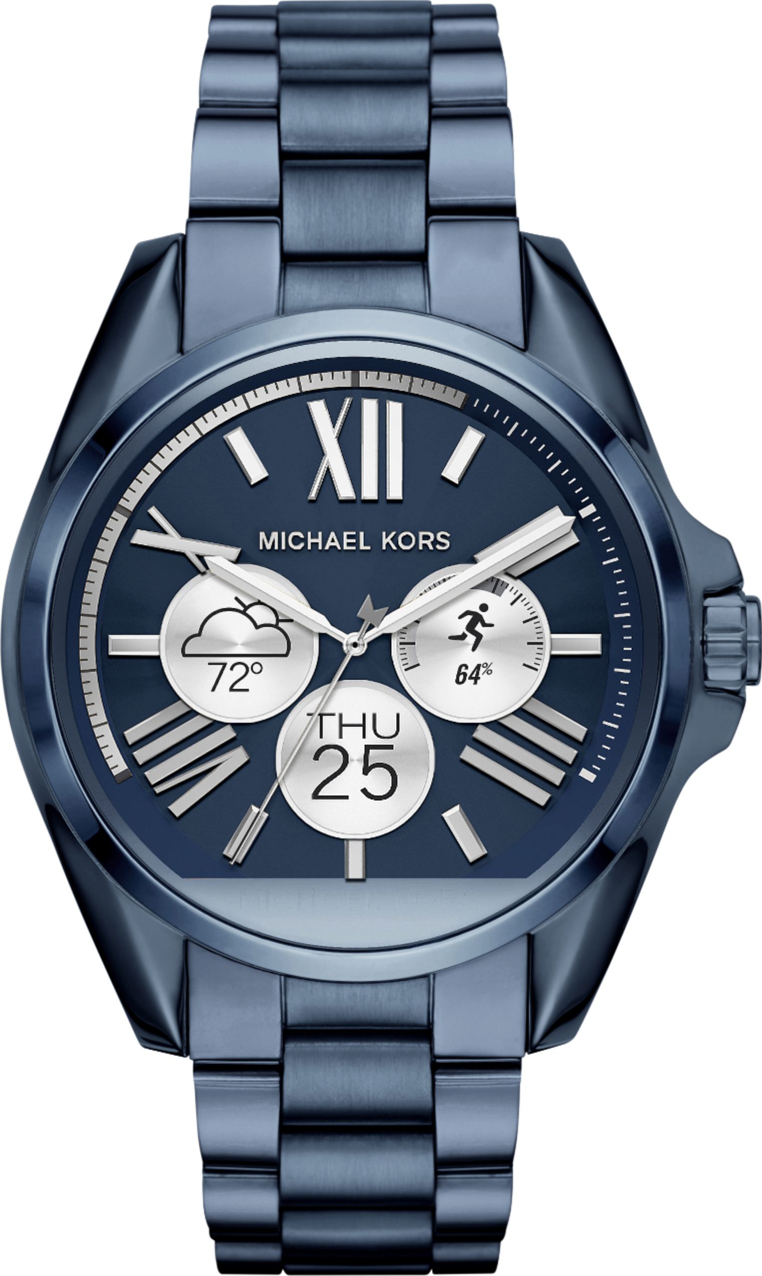 Best Buy: Michael Kors Access Bradshaw Smartwatch 44.5mm Stainless Steel  Blue MKT5006