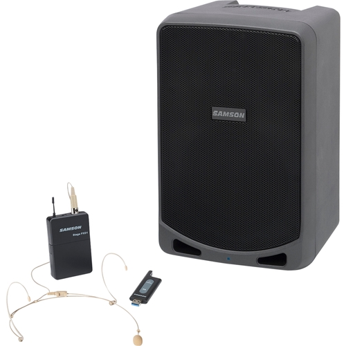 Samson - Expedition Rechargeable Portable PA with Headset Wireless System - Black