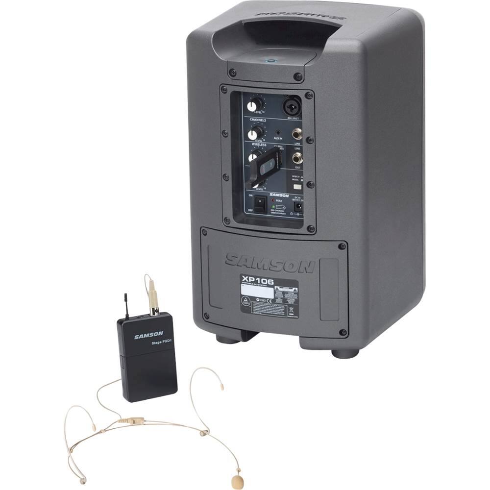 Alt View 12. Samson - Expedition Rechargeable Portable PA with Headset Wireless System - Black.