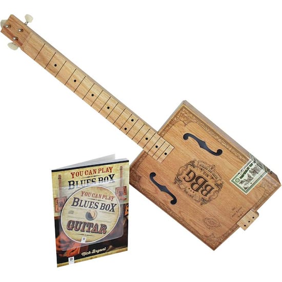 Hinkler Electric Blues 3 String Cigar Box Electric Guitar Tan 175501