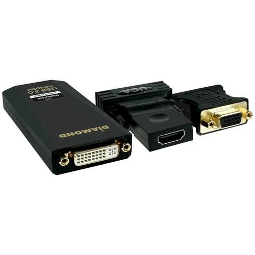 Diamond Multimedia - BizView SuperSpeed USB 3.0 to DVI External Video Adapter - Black - Angle