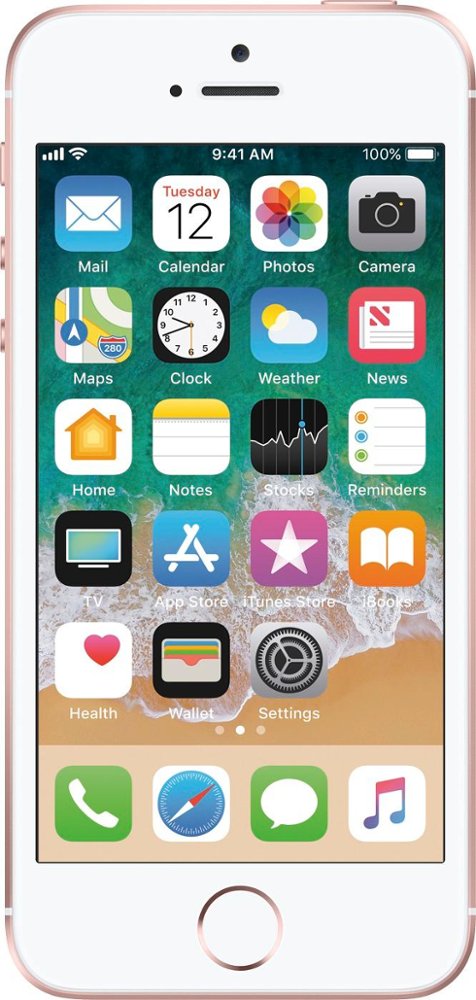 Simple Mobile - Apple iPhone SE 4G LTE with 16GB Memory Prepaid Cell Phone - Rose Gold - Front Zoom