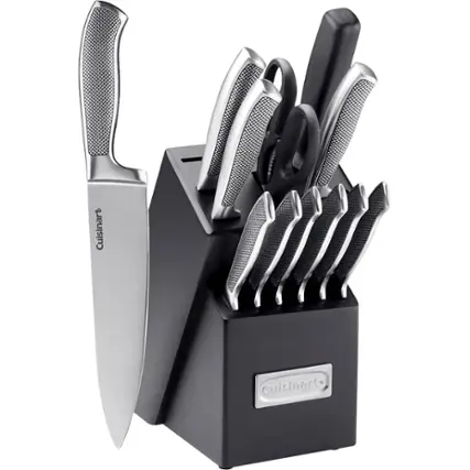 Angle. Cuisinart - Graphix Collection 13-Piece Knife Set - Silver/Black.
