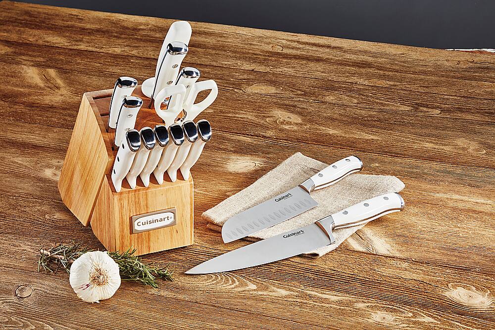 Alt View 12. Cuisinart - 15-Piece Cutlery Set - White & Stainless.