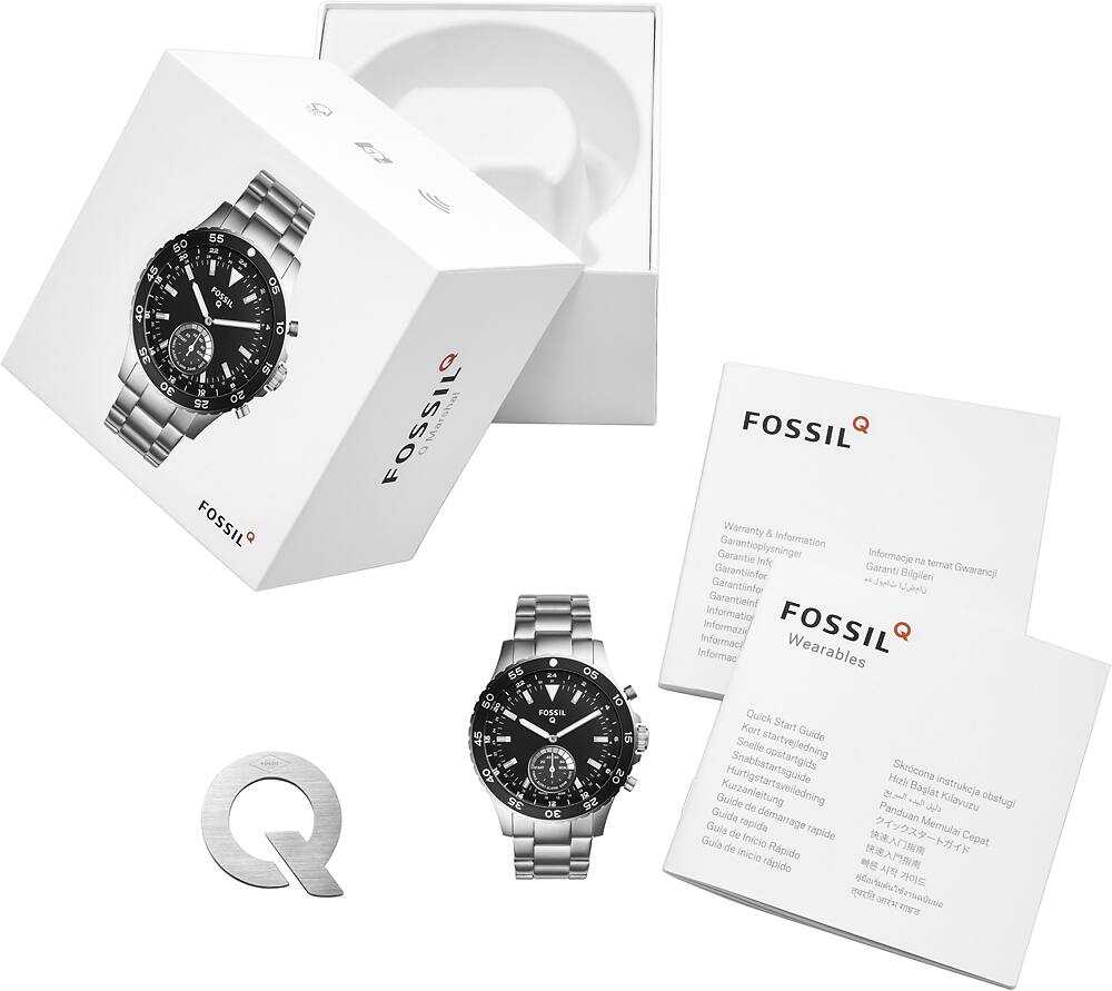 Alt View 11. Fossil - Q Crewmaster Hybrid Smartwatch 46mm Stainless Steel - Silver.