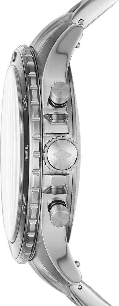 Left. Fossil - Q Crewmaster Hybrid Smartwatch 46mm Stainless Steel - Silver.