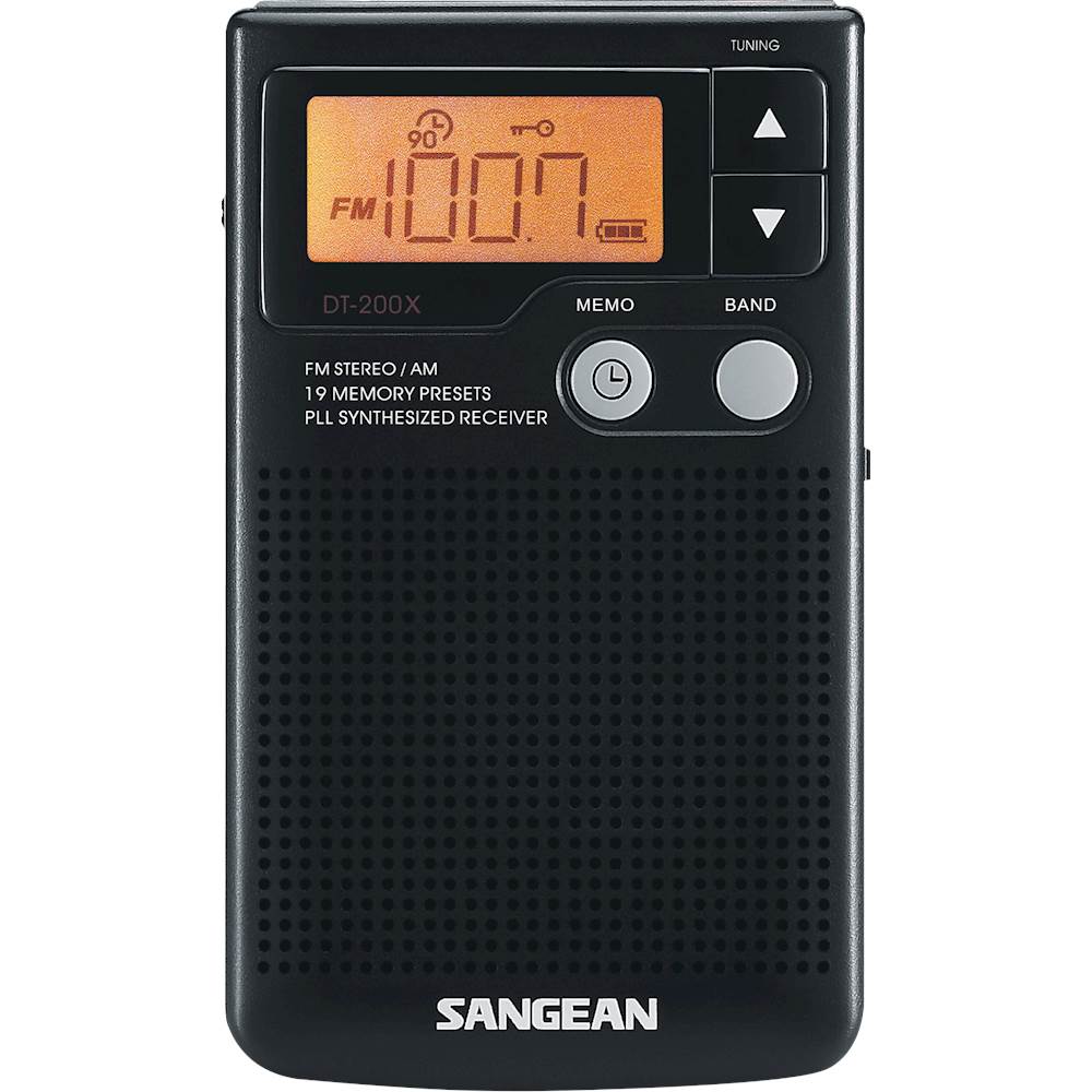Sangean Portable AM/FM Radio, Black, DT180BLK 