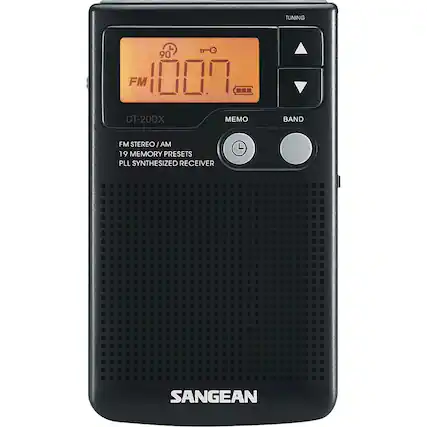 Front. Sangean - AM/FM Pocket Radio - Black.