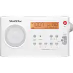 Front. Sangean - Portable AM/FM Radio - White.