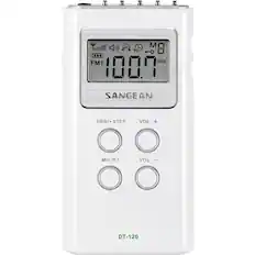 Front. Sangean - AM/FM Pocket Radio - White.