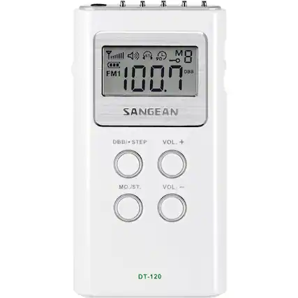 Front. Sangean - AM/FM Pocket Radio - White.