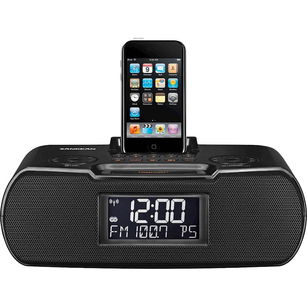 Best Buy: Sangean AM/FM Docking Dual-Alarm Clock Radio Black RCR-10 BLACK