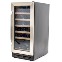Avanti - Wine Cooler with Wood Accent Shelving, 30 Bottle Capacity, in Stainless Steel - Front_Zoom