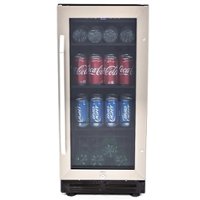 Avanti Beverage Center, 72 Can Capacity, in Stainless Steel with Black Cabinet - Stainless steel - Front_Zoom