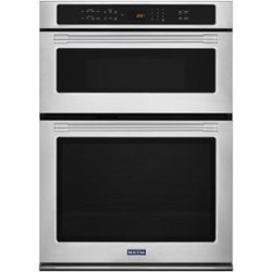 Maytag - 30" Single Electric Convection Wall Oven with Built-In Microwave - Stainless steel - Front_Zoom