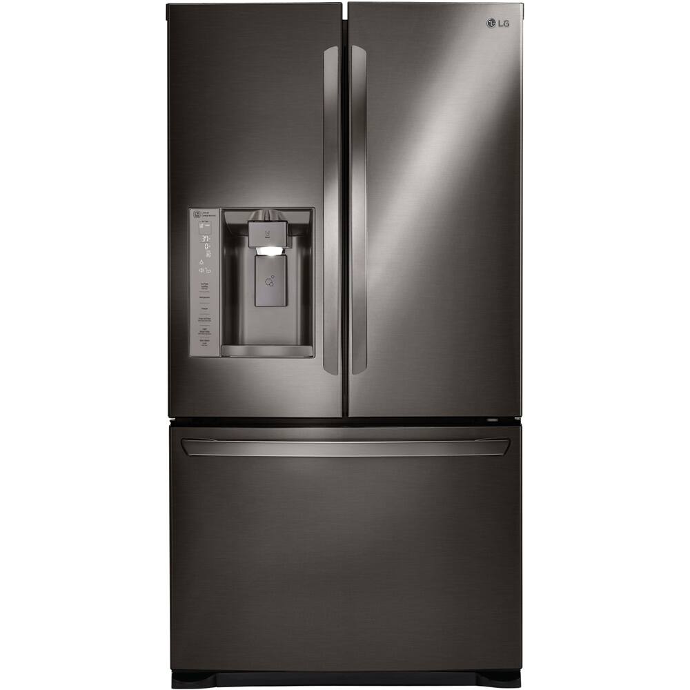 Best Buy: LG 26.8 Cu. Ft. French Door Refrigerator Black stainless ...