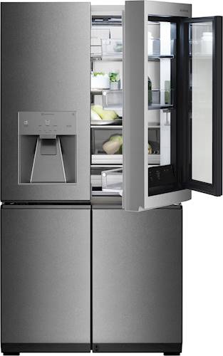 LG - SIGNATURE 31 cu. ft. InstaView Door-in-Door Smart Wi-Fi Enabled Refrigerator - Textured Steel