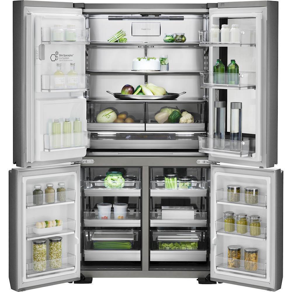 Alt View 12. LG - SIGNATURE 31 cu. ft. InstaView Door-in-Door Smart Wi-Fi Enabled Refrigerator - Textured Steel.