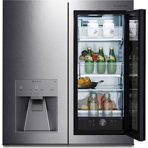 Alt View 5. LG - SIGNATURE 31 cu. ft. InstaView Door-in-Door Smart Wi-Fi Enabled Refrigerator - Textured Steel.