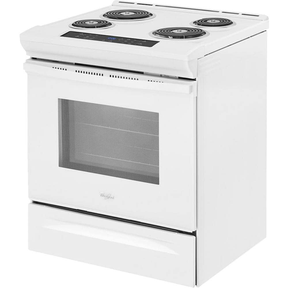 Left View: Whirlpool - 4.8 Cu. Ft. Self-Cleaning Slide-In Electric Range - White