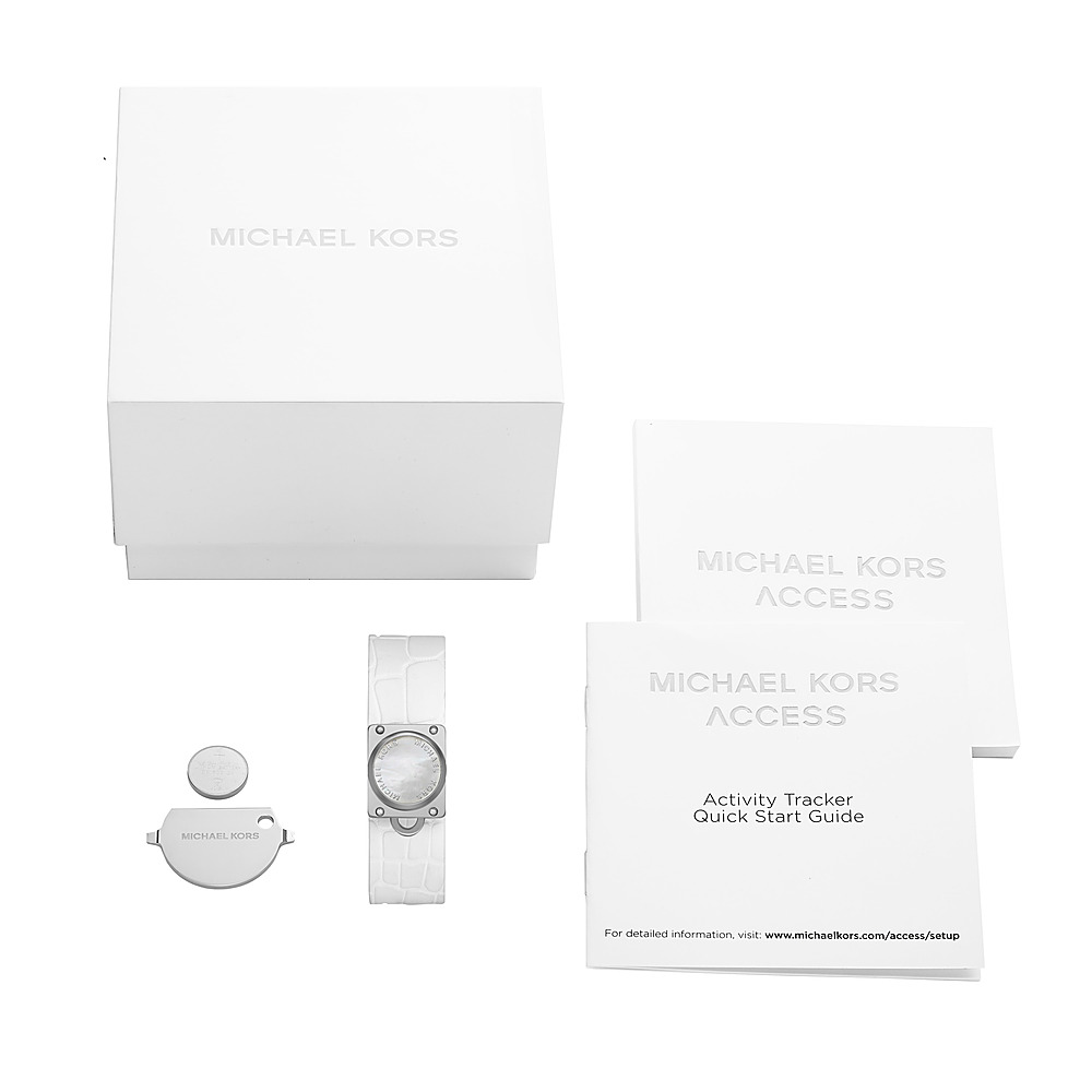 Left View: Michael Kors - Gen 5 Bradshaw Smartwatch 44mm Stainless Steel - Tri-Tone Pavé With Stainless Steel Band