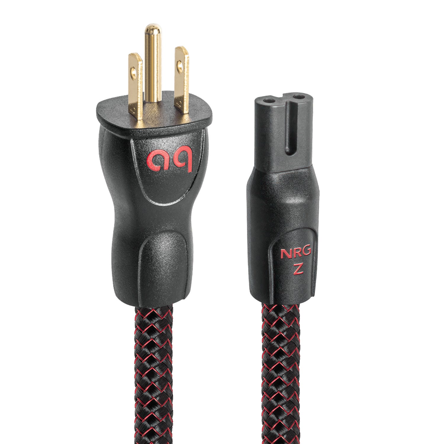 Front. AudioQuest - NRG-Z2 3.5' Power Cable with C7 to 3-Prong Wall Plug Connectors - Black.