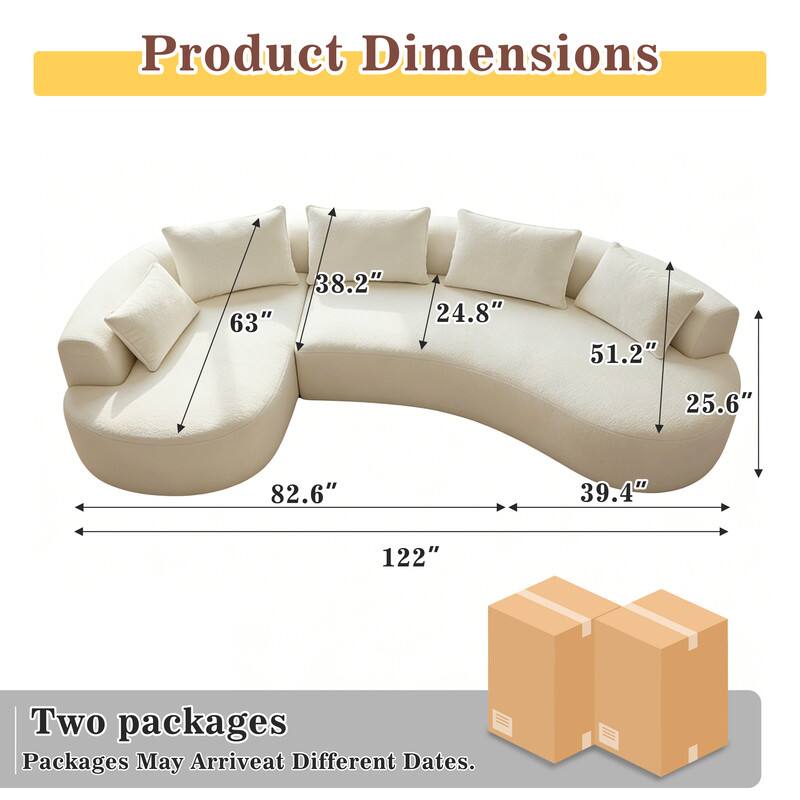 Product Dimensions: 63" x 38.2" x 24.8" x 51.2" x 25.6" x 82.6" x 39.4" x 122"

Two packages. Packages may arrive at different dates.