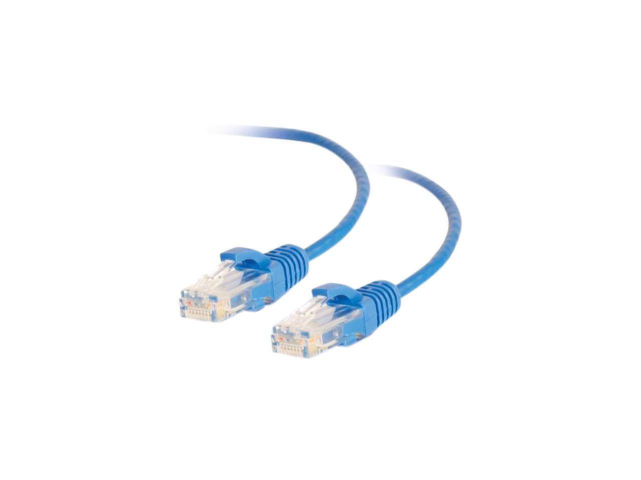 Front. Cables to Go - C2G 01080 Cat6 Cable - Snagless Unshielded Slim Ethernet Network Patch Cable, Blue (7 Feet, 2.13 Meters).