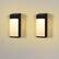 Front. Oumilen - 2-Pack Solar Square-Rectangle Wall Lights 8.07In Warm White LED IP65 Waterproof Outdoor Sconces.