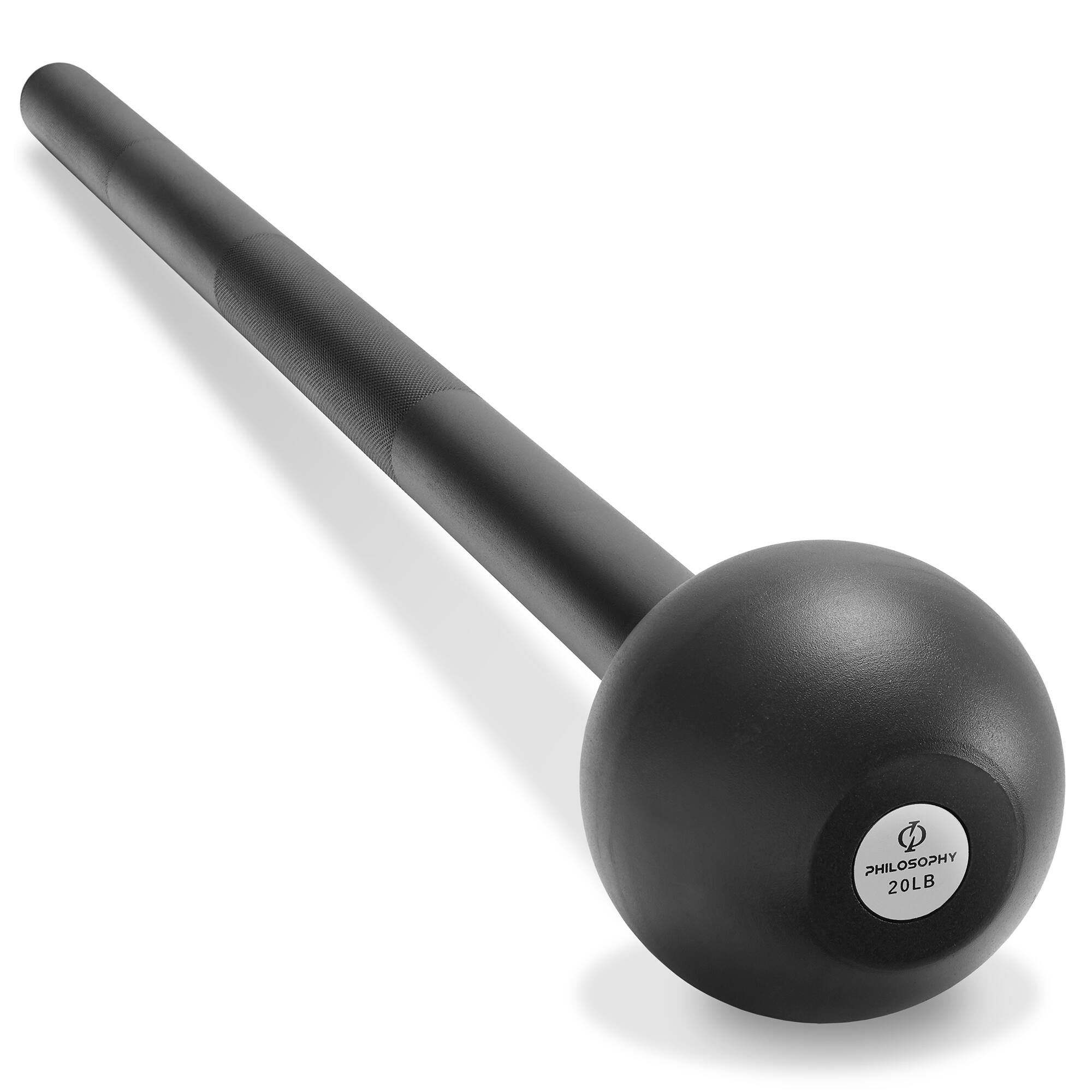 Philosophy Gym - Steel Mace Bell - Mace Club for Strength Training - Full Body Workouts - Black