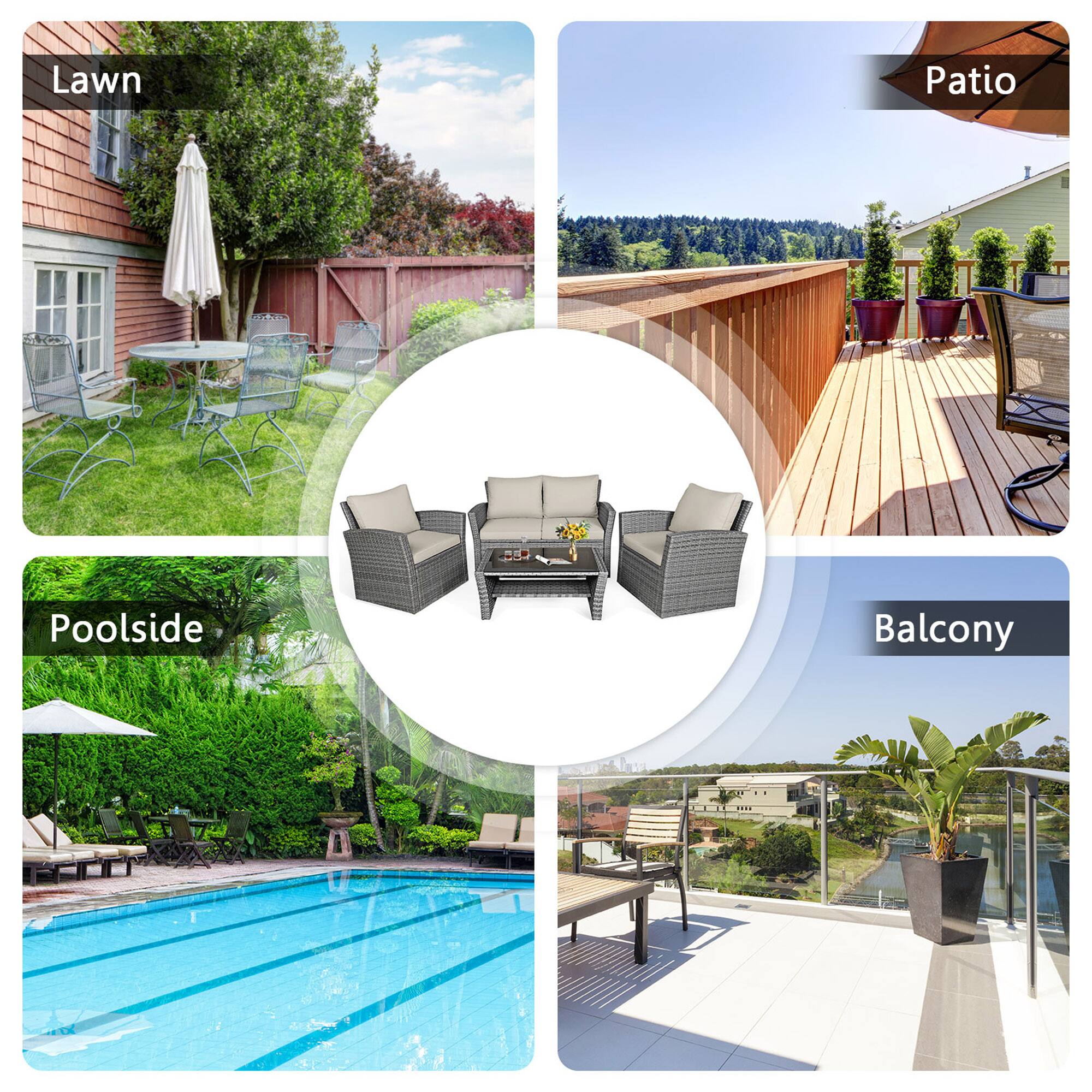 Lawn, Patio, Poolside, Balcony