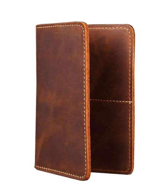 Steel Horse Leather - Priam Handmade Leather Passport Cover - Brown
