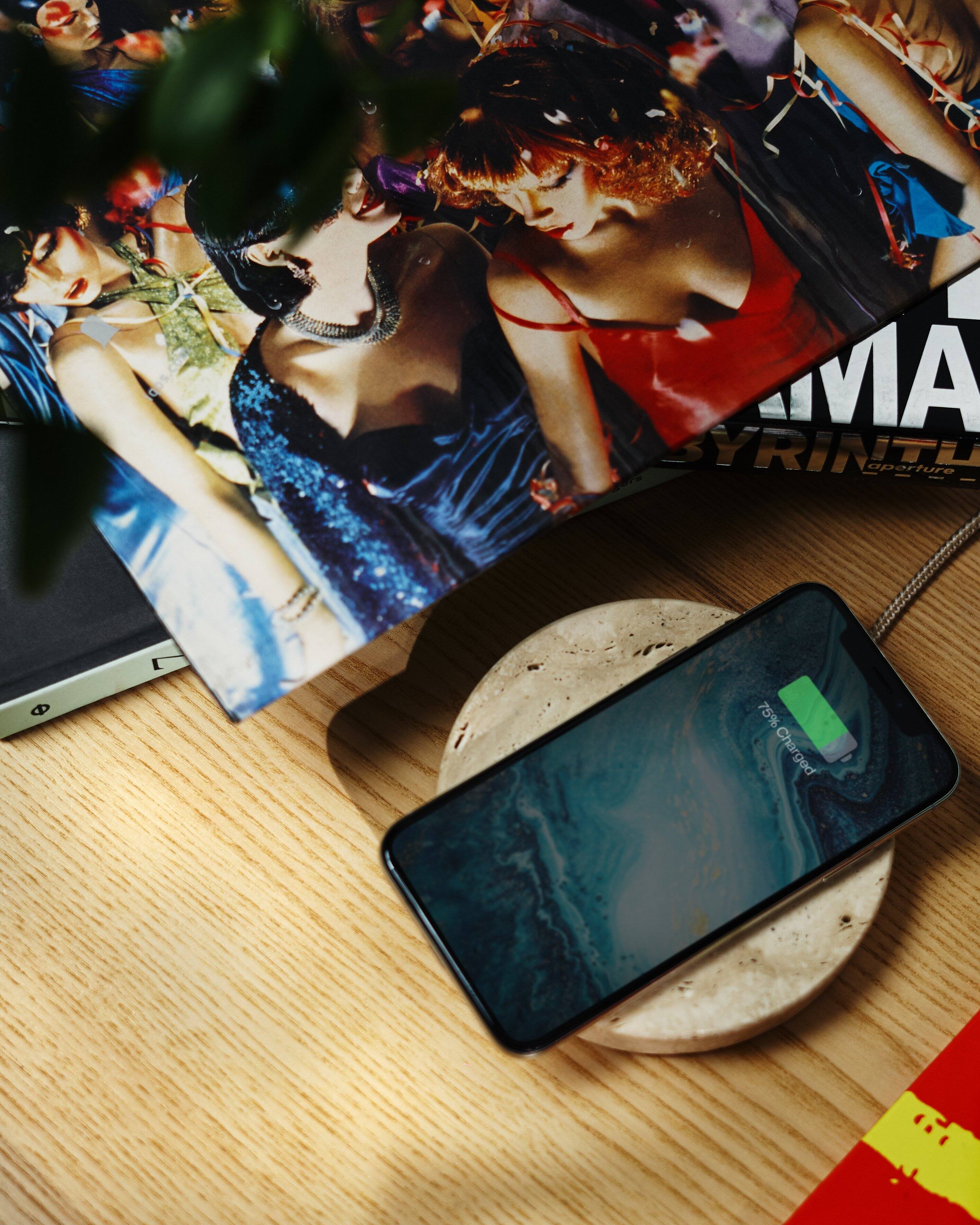 Alt View 17. Einova - Eggtronic Stone 10W Wireless Charging Pad for Qi-enabled Devices - Travertine.